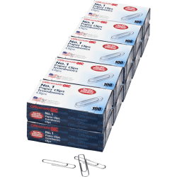 Officemate No. 1 Nonskid Paper Clips - No. 1 - 1.8" Length x 0.5" Width - Non-skid - 1000 / Pack - Silver - Steel
