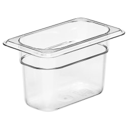 Cambro Camwear GN 1/9 Size 4" Food Pans, 4"H x 4-1/4"W x 7"D, Clear, Set Of 6 Pans