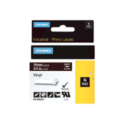 DYMO Rhino Coloured Vinyl - Vinyl - permanent adhesive - white on brown - Roll (0.75 inx18 ft) 1 roll(s) tape - 1805418