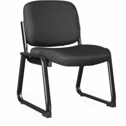 Lorell Black Fabric Guest Chair - Plywood, Fabric Seat Material - Plywood, Fabric Back Material - Powder Coated Frame Color - 84596