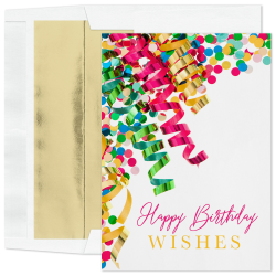 Custom Embossed Birthday Greeting Cards, 5-5/8" x 7-7/8", Colorful Birthday, Box Of 25 Cards