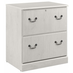 Bush Furniture Saratoga 20"D Lateral 2-Drawer File Cabinet, Linen White Oak, Delivery