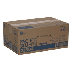 Pacific Blue Basic™ by GP PRO Single-Fold 1-Ply Paper Towels, 100% Recycled, Brown, Pack Of 4000 Sheets