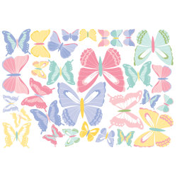 Amscan 190879 Butterfly Cutouts, 11" x 11", Multicolor, Set Of 90 Cutouts