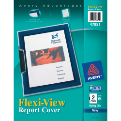 Avery® Flexi-View Report Covers, Navy, Pack Of 2