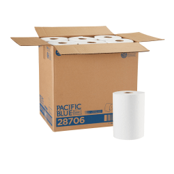 Pacific Blue Basic™ by GP PRO 1-Ply Paper Towels, 350' Per Roll, Pack Of 12 Rolls