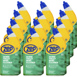 Zep Acidic Toilet Bowl Cleaner - 32 fl oz (1 quart) - Wintergreen Scent - 12 / Carton - White