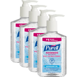 PURELL® Hand Sanitizer Gel - 8 fl oz (236.6 mL) - Pump Bottle Dispenser - Kill Germs - Hand - Clear - 4 / Bundle