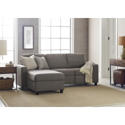Serta® Palisades Reclining Sectional With Storage Chaise, Left, Gray/Espresso