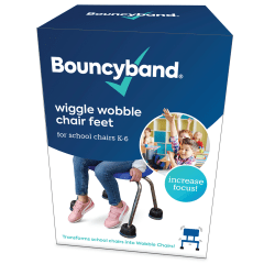 Bouncyband Wiggle Wobble Chair Feet, 7-1/2" x 3-3/4", Black/Blue