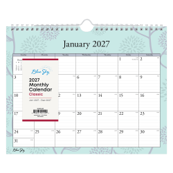 2027 Blue Sky Rue Du Flore Monthly Wall Calendar, 11x8.75, 0%, Rue Du Flore, Jan-Dec, RY27