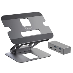 j5Create Multi-Angle 4K Docking Stand, 11.4"H x 8.9"W x 2.1"D, Space Gray, JTS327