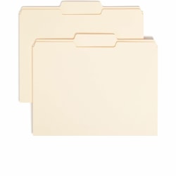 Smead Top Tab File Folders, Letter Size, 8 1/2" x 11", 1/3 Tab Cut, Center Tab Position, 3/4" Expansion, Manila, Carton Of 500 Folders