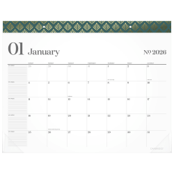Cambridge® WorkStyle® 2026 Monthly Desk Pad Calendar, Transformative Teal, Standard, 21 3/4" x 17"