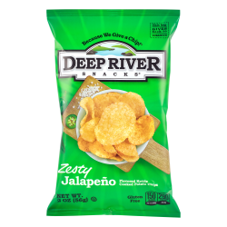 Deep River Snacks Potato Chips, Zesty Jalapeno Kettle, 2.0 Oz, Case Of 24 Bags