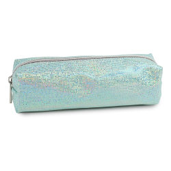 Office Depot® Brand Glitter Pencil Pouch, 2-2/5" x 8-7/10", Mint Glitter