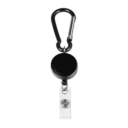 MyID Reel Carabiner Card Holder, 1 1/4", Black