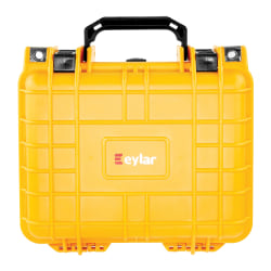 eylar Polypropylene SA00022 Small Waterproof And Shockproof Gear And Camera Hard Case With Foam Insert, 9-11/16"H x 10-5/8"W x 4-7/8"D, Yellow