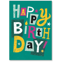 Viabella Birthday Greeting Card With Envelope, Bright And Happy, 5" x 7"