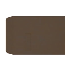 LUX #9 1/2 Open-End Window Envelopes, Top Left Window, Gummed Seal, Chocolate, Pack Of 1,000