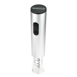 Brentwood Portable Electric Wine Bottle Opener, 10", Silver