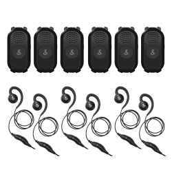 Cobra® PX280 Compact 2-Way Handheld Business Radio with Dual-Dock Charger and Headset, Black, 6-Pack