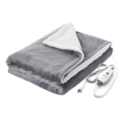 Pure Enrichment Weighted Warmth 2-in-1 Heated Weighted Blanket, 50" x 60", Gray