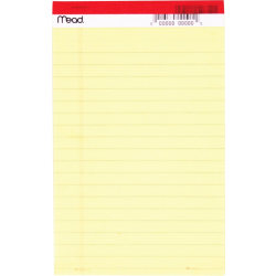 Mead® Legal Pad, Junior Size, 5" x 8", 50 Sheets, Canary