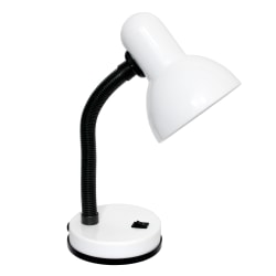 Creekwood Home Essentix Metal Desk Lamp With Flexible Gooseneck, 14-1/4"H, White Shade/White Base