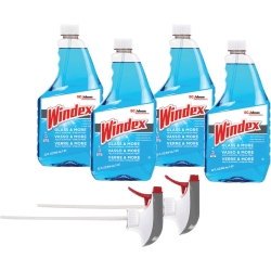 Windex Original Glass Cleaner, Fresh Scent, 32 Oz, Pack Of 4 Bottles