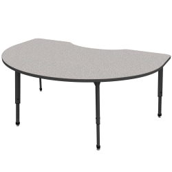 Marco Group Apex™ Series Adjustable Height Kidney Table, 30"H x 72"W x 48"D, Gray Nebula/Black