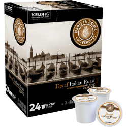 Barista Prima Coffeehouse® Single-Serve Coffee K-Cup®, Italian Roast, Decaffeinated, Carton Of 24
