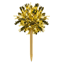 Office Depot® Brand Ballpoint Pen With Topper, Medium Point, 1.0 mm, Gold Barrel, Black Ink, Gold Pom Pom