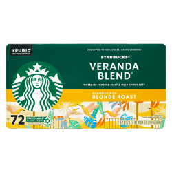 Starbucks Veranda Blend Light Roast K-Cup® Pods, Pack Of 72 Pods