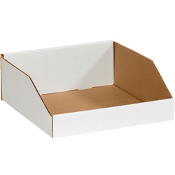 Office Depot® Brand Standard-Duty Open-Top Bin Storage Boxes, Small Size, 4 1/2" x 16" x 12", Oyster White, Case Of 50