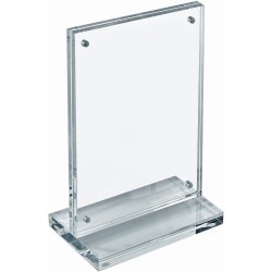 Azar Displays Acrylic Vertical Slim Block Frame, 7"H x 5"W x 3"D, Clear