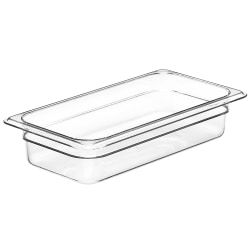 Cambro Camwear GN 1/3 Size 2" Food Pans, 2"H x 7"W 12-3/4"D, Clear, Set Of 6 Pans
