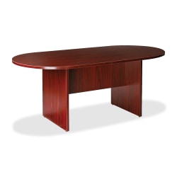 Lorell® Essentials Oval Conference Table, 72"W, Mahogany