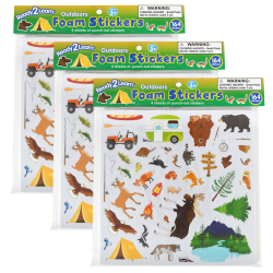Ready 2 Learn Foam Stickers, Outdoors, Pack Of 164 Stickers, Set Of 3 Packs