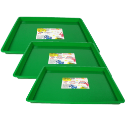 Romanoff Products Large Creativitray, 17-1/2" x 12-1/2" x 1-1/4", Green, Pack Of 3 Creativitrays