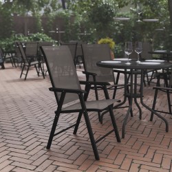 Flash Furniture Paladin Outdoor Folding Patio Sling Chairs, Brown, Set Of 2 Chairs