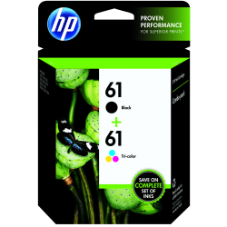 HP 61 Black And Tri-Color Ink Cartridges, Pack Of 2, CR259FN