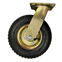 CSL Pneumatic Casters, Swivel, 8", Black/Gold, Set Of 2 Casters, P2533108PS