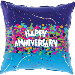 Amscan Love Foil Balloon, Heart, 18", Anniversary Dots And Streamers