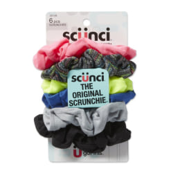 Conair® Scunci Fabric Scrunchies, 3", Neon, Pack Of 6 Scrunchies