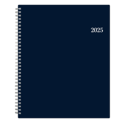 2025 Blue Sky Weekly/Monthly Planning Calendar, 8-1/2" x 11", Passages/Solid Navy, January To December