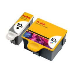Kodak® 10B/10C Black And Tri-Color Ink Cartridges, Pack Of 2, 8367849
