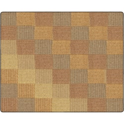 Flagship Carpets Basketweave Blocks Classroom Rug, 10 1/2' x 13 3/16', Brown