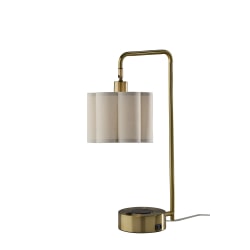 Adesso Dover Supercharger 22.25"H Desk Lamp, Beige/Antique Brass