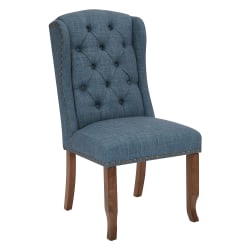 Ave Six Jessica Tufted Wing Chair, Navy/Coffee